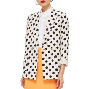 Topshop Polka Dot Blazer Black & White 8